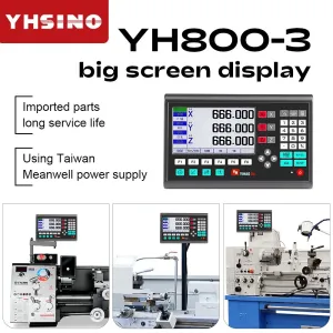 YHSINO YH800-3 DRO & YE Optical Linear Scale Set High Precision 3 Axis Durable Imported Parts Suitable for Different Measurement with Optional Length Professional Digital Display+ Scale