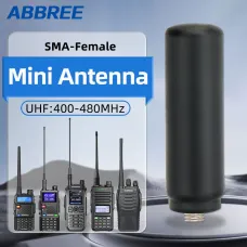 ABBREE AR-243 SMA-Female Mini Antenna UHF 400-480MHz Short Small Antenna for Walkie Talkie Baofeng BF-888S UV5R UV-21 PRO