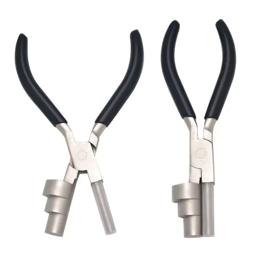 6" Wire Bending Pliers Stainless Steel Jaws Triple Barrel 13mm 17mm 22mm Jewelry Making Tool with Padded Grips