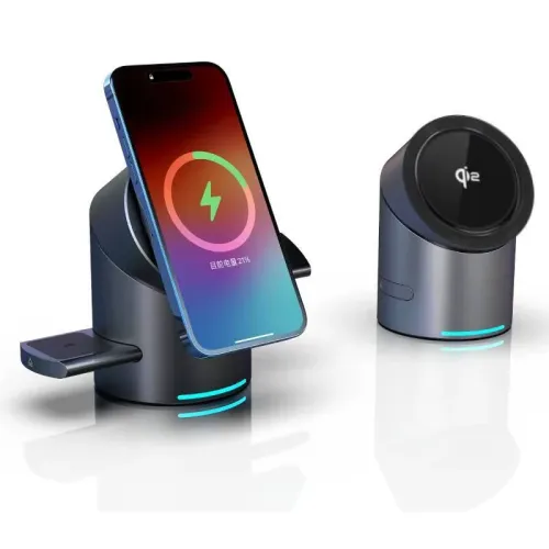 MOYI CBT-10 15W 3-in-1 Wireless Charger Fast Wireless Charging Station for Smart Phone for iPhone 17 Pro 16 Pro Max 15 14 13 for Xiaomi 17pro for Samsung Galaxy Z Trifold for Huawei Mate XTs for OPPO for Apple Watch for Airpods Pro