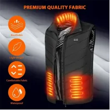 TENGOO 9 Areas Electric Heated Vest for Men Women Washable Outdoors Winter Warm 2-control Heating Clothing