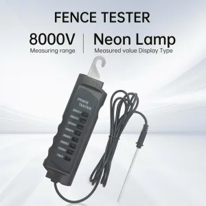 FT-891 Fence Ranch Voltage Tester 700V-8000V Ranch Farm Fence Pressure Gauge Detector Portable Fencing Energizer Voltage Meter