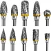 New 10 pcs 1/8" Shank Tungsten Carbide Milling Cutter Rotary Tool Burr Double Diamond Cutting Rotary Dremel Tools Electric Grinding