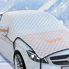 Car Window Snow Cover Large Windshield Cover with Universal Hood Cover Anti-Snow Frost Sunshade Waterproof for Sedan SUV Hatchback