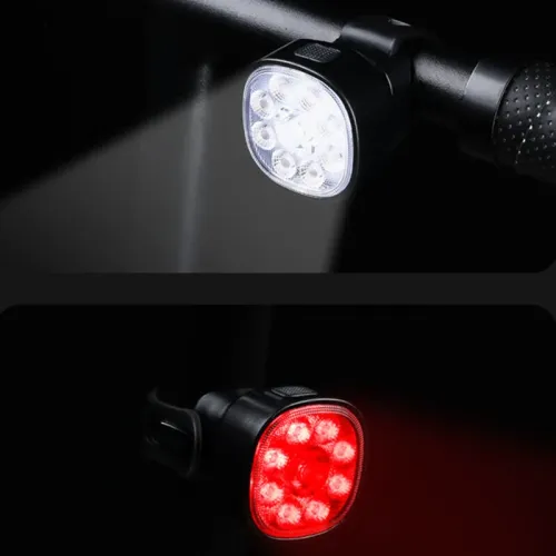 BIKIGHQ9 Bike Light Set Bicycle Headlight 1500mAh Battery 8 Light Modes Type-Rechargeable IP65 Waterproof Bicycle Front Light with Taillight for Outdoor Cycling