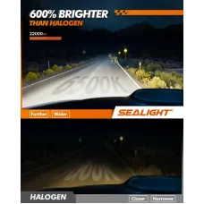 SEALIGHT X3S Pair 100W LED Headlight Bulbs 6500K Cool White 24000LM IP67 Waterproof with Adjustable Lock Ring