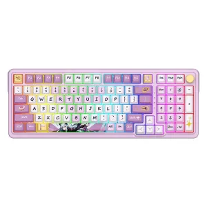 Redragon KS99 Tri-Mode Mechanical Keyboard with Multimedia Knob 98 Keys Gasket Structure RGB Backlit Hot Swappable 6000mAh Battery Wireless bluetooth Custom Gaming Keyboard