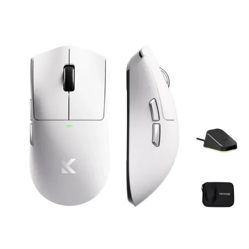 MCHOSE K7 Ultra Wireless Mouse Tri-mode PAW3950 Sensor 42000DPI 750IPS Dual 8K Return Rate 500mAh Rechargeable Gaming Mouse 59g Lightweight