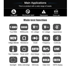 BSIDE A10 Mini Smart Multimeter 3.2-inch Color Screen Digital 9999 Counts True RMS Multimeter Built-in Rechargeable Lithium Battery Voltage Tester