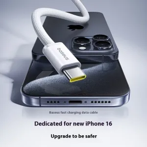 Baseus Dynamic4 PD100W Type-C to Type-C Cable PD3.0 Fast Charging Data Transmission Copper Core Line 1M/2M Long for iPhone 16 16 Pro 15 Pro Max for Xiaomi 15 Pro for Samsung Galaxy S25 Ultra