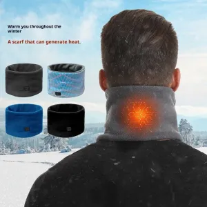TENGOO USB Charging Electric Heated Neck Scarf 3 Gears Adjustable Intelligent Winter Warm Neckerchief Plush Collar for Men Women