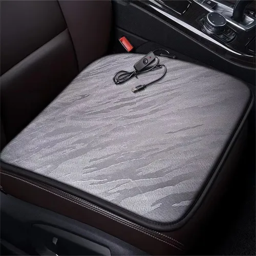 IPRee USB Car Heating Cushion Universal Home Office Chair Cushion Heated Car Seat Cushion Winter Warmer Anti slip Chair Pad Cushion