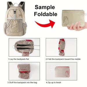 IPRee Ultralight Foldable Backpack,Waterproof Hiking Pack for Trekking Travel,Compact Long-lasting Small Bag with Adjustable Straps