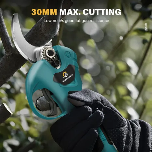VIOLEWORKS 21V Cordless Electric Scissors Large Battery Capacity Pruning Shears Tree Branch Pruner Garden Tools W/1pcs 2pcs Battery