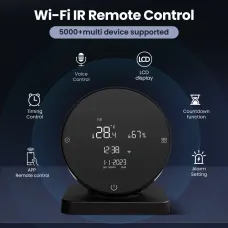 AGSIVO 3 In 1 Tuya Wifi Infrared IR Remote Controller Alarm Clock Temperature and Humidity Sensor Compatible with Alexa & Google Home