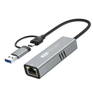 USB3.1 5000Mbps USB/Type-C To RJ45 Network Interface Converter Gigabit Ethernet Adapter RTL8157 for USB 3.1 Gen 1 Laptop Computer Plug and Play