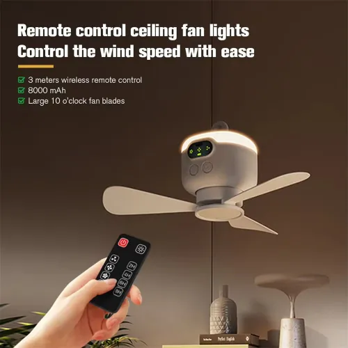 IPRee Portable Ceiling Fans 8000mAh Outdoor Camping Fan Tent Ventilator Cooler Rechargeable Electric Fan Remote Control LELighting