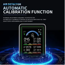 10In1 Air Quality Monitor CO Formaldehyde PM2.5 TVOC Humidity Temperature Detector LCD Display 2000mAh Lithium Battery Portable Indoor Outdoor Sensor