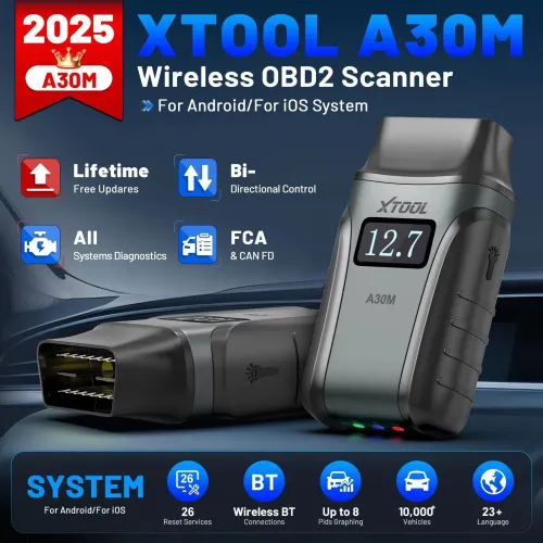 XTOOL Anyscan A30M OBD2 Scanner Diagnostic Tools bluetooth Enhanced With Andriods/IOS 26+ Reset Service Car Code Reader CANFD Protocol Lifetime Free Update
