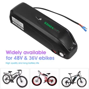 EU/USA Direct HANIWINNEHA194 36V 15.6Ah 561.6Wh Downtube E-Bike Battery- Powered by High-Quality 18650 Lithium-ion Cells | 20A BM| Waterproof | with Charger | Fits 36V 250W-700W Motor