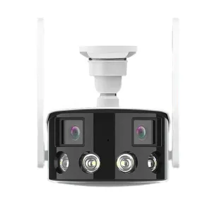 2K 4MP Dual Lens Panoramic WIFI Camera RJ-45 180 Wide Viewing Angle AI Human Detection IR Color Night Vision Two-way Audio Waterproof ICSEE Surveillance IP Camera EU Plug