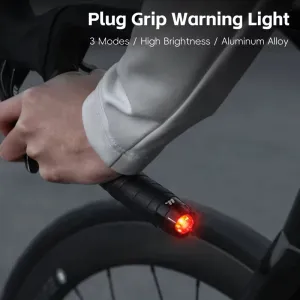WESBIKING 2Pcs Bicycle Handlebar Plug Grip Taillight MTB Warning Rear Lights for 22.2mm Bar 3 Modes Bike Light Cycling Safety