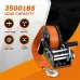 Heavy Duty 3500 lbs Boat Trailer Winch with 33 ft Strap Manual Winch with Grip Handle Dual Directional Ratchet - Ideal for Boats Jet Skis Trailers Marine