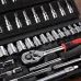 46Pcs Socket Wrench Set Combo Tool Auto Repair Screwdriver Combination 1/4 Inch Ratchet Wrench Set with Metric Drill Bit Socket Extension Bar for Auto Repair Engine Maintenance