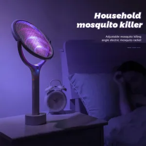 5-in-1 Multifunctional 3500V Mosquito Killer Lamp with Adjustable Angle Bug Zapper Portable Rechargeable Electric Fly Swatter with USB Charging and Quick Charge Feature