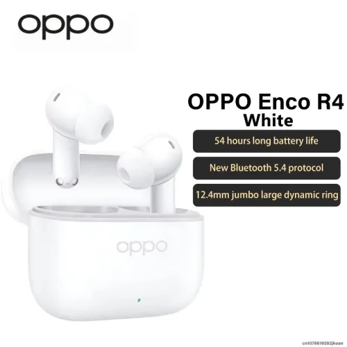 Oppo Enco R4 TWS Earbuds Wireless bluetooth Earphone 12.4mm Drivers AAC Audio 54H Playback Low Latency Sports Headphones