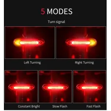 Bicycle Light USB Rechargeable Tail Light Warning Bike Rear Light Smart Wireless Remote Turn Signal Light LEBicycle Lantern