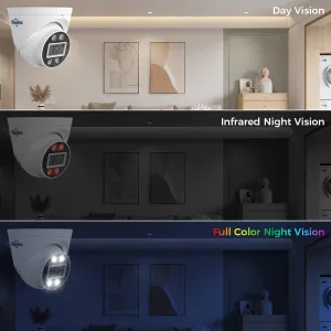 Hiseeu 4K 5MP 8MP POE IP Security Surveillance Camera H.265+ Dome CCTV ONVIF 2-Way Audio Record Face Detection Full Color Indoor for Home Surveillance Security