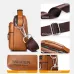 WEIXIER PU Leather Men's Small Crossbody Bag Waterproof Portable Waist Pack Fashion Travel Handbag Multi-layer Storage Single Shoulder Bag