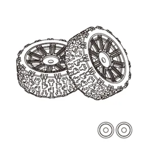 2PCS MJX 1/14 14303 RC Car Original Parts 1415A2 14303 Rubber Tires 1415B2 14302 TPR Tires