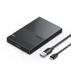 UGREEN 2.5 inch SATA Hard Drive Enclosure USB 3.0/Micro-B 3.0 External Solid State Disk Box 5Gbps 6TB Max HDD SSD Mobile Hard Drive Case Support UASP S.M.A.R.T Sleep Mode CM471