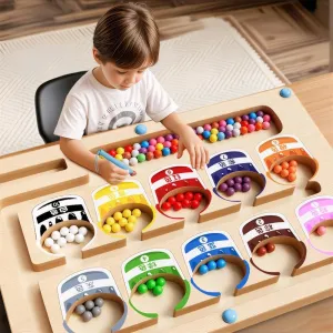 Colorful Magnetic Maze Board Montessori Toy Learning Colors Numbers Early Education Game Toddler Fine Motor Coordination Puzzle Set