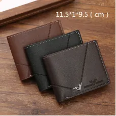 Men Casual PU Leather Short Wallets Multiple-card Slots Card Case for Men Bifold Purse Business ID Card Holder Slim Money Clip