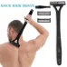Adjustable Foldable Long Handle Triple-blade Back Hair Shaver Ergonomic Design Waterproof Easy to Use Razor Whole Body Hair Removal