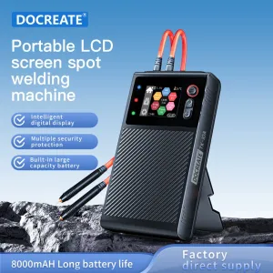 DOCREATE TK-10A Portable LCD Screen Spot Welder 1200A Welding Current 8000mAh Battery Advanced Double Pulse Technology Multiple Safety Features