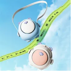 Cute Mini Portable Cooler Fan 900mAh Cartoon Robot Summer Cooling Fans 3-speed Adjustable Rechargeable Hanging Neck Fan