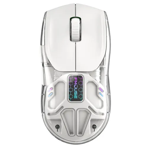 FMOUSE M500 SE Tri-mode Transparent Gaming Mouse 800-4800DPI RGB Lighting 1KHz Refresh Rate Ergonomics Gamer Mice for PC Laptop Computer