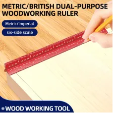 ENJOYWOOD 6 Sided Woodworking Scriber MM And Inch Dual-Purpose 6/8/12/20inch Upgraded Measuring Tape for Accurate Marking and Measuring in Woodworking Projects