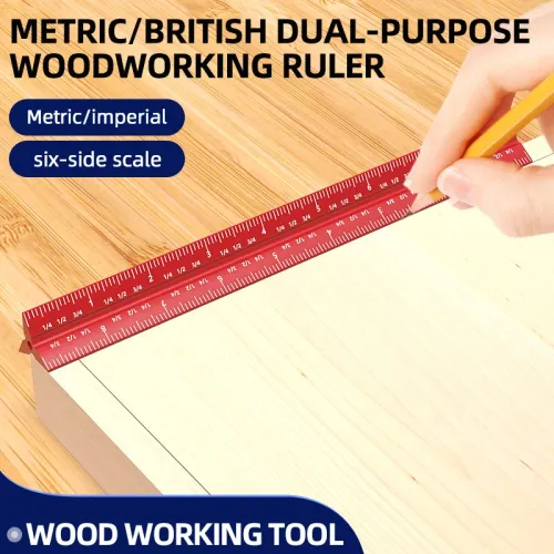 ENJOYWOOD 6 Sided Woodworking Scriber MM And Inch Dual-Purpose 6/8/12/20inch Upgraded Measuring Tape for Accurate Marking and Measuring in Woodworking Projects