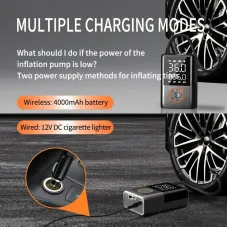 150Psi Cordless Air Pump Portable Car Air Pump Dual Screen Display 4000mAh Car Electric Tire Inflatable Pump for Car Motorcycle Bicycle Ball