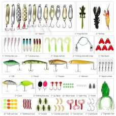 ZANLUR106pcs All Depth Mixed Fishing Lure Sets Hard Baits/Soft Lures Artificial Bait With Box