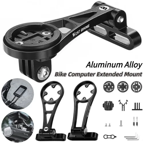 WESBIKING Aluminum Alloy Bicycle Computer Holder Adjustable Angle Mountain Bike Headlight Sports Camera Mount Handlebar Extended Bracket
