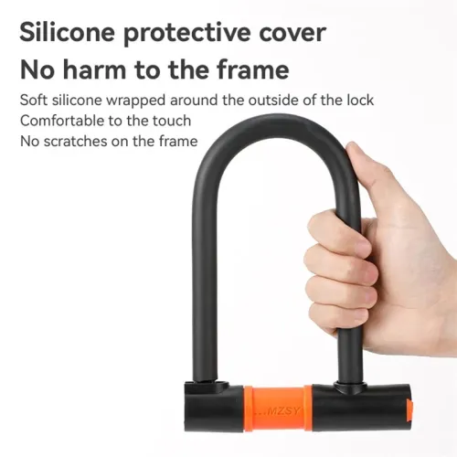 Shape Bike Lock Silicone Soft Anti-Theft with 2 Keys Safety Lock for MTB Bike Road Bike