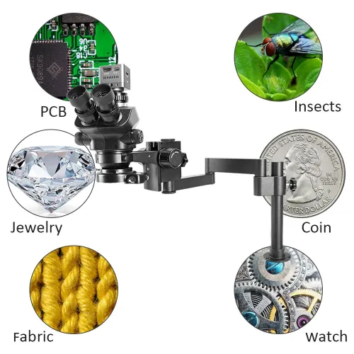 MUSTOOL HY-6210s 3.5X-200X Magnification 4K HDM Trinocular Stereo MicroscopeUSB Camera Simul-Focal LED Ring Light For Industrial PCB Repair