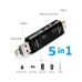 5-in-1 Multifunction USB 2.0 Type-C USB Micro USB SD TF Memory Card Reader for iPhone Android Computer Dock OTG Type-C Adapter