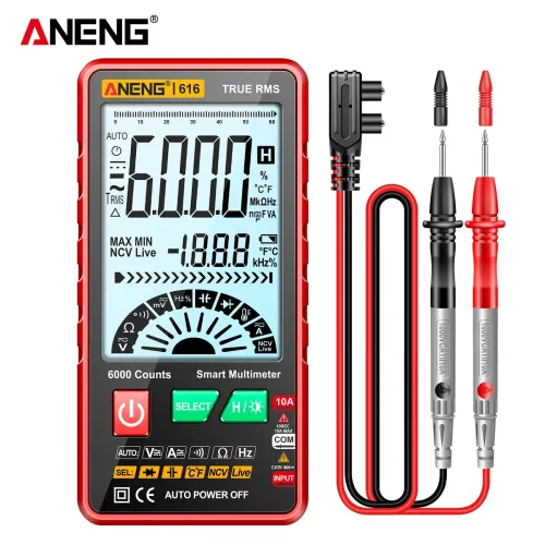 ANENG 616 Large Screen Backlight Digital Multimeter 6000 Counts Ultra thin Intelligent AC DC Voltage Current Multmetro TestTool